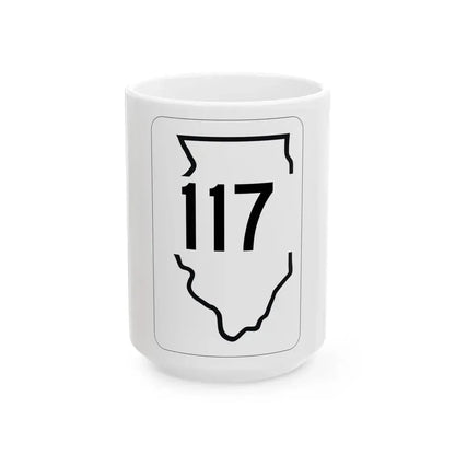 Illinois 117 1950 (Illinois) (Road Sign) White Coffee Mug 15oz - Go Mug Yourself