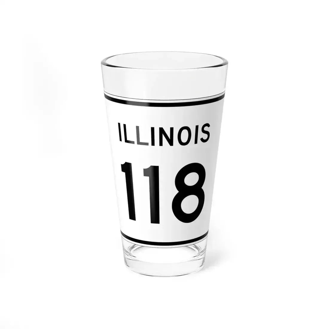 Illinois 118 (Illinois) (Road Sign) Pint Glass 16oz 16oz - Go Mug Yourself
