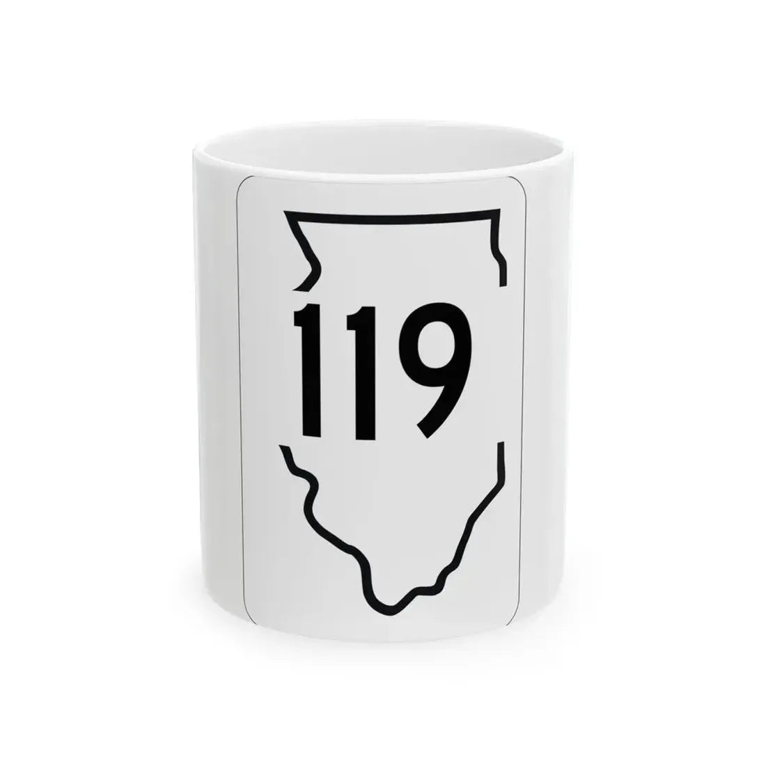 Illinois 119 1950 (Illinois) (Road Sign) White Coffee Mug 11oz - Go Mug Yourself