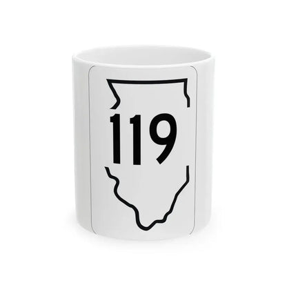Illinois 119 1950 (Illinois) (Road Sign) White Coffee Mug 11oz - Go Mug Yourself