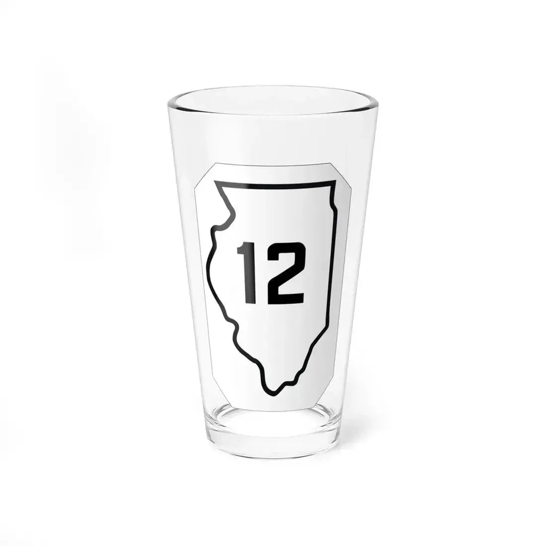 Illinois 12 1926 (Illinois) (Road Sign) Pint Glass 16oz 16oz - Go Mug Yourself