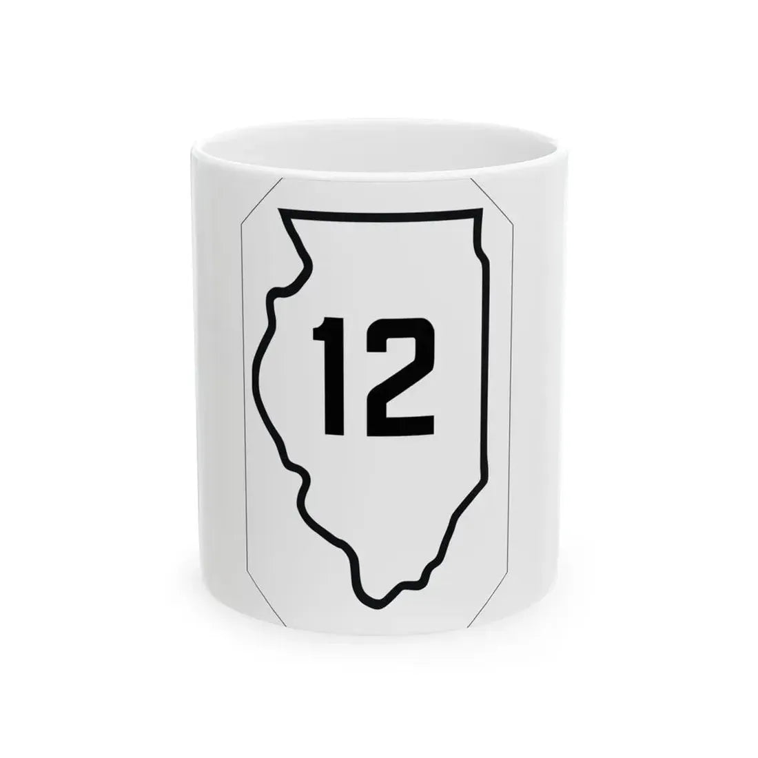 Illinois 12 1926 (Illinois) (Road Sign) White Coffee Mug 11oz - Go Mug Yourself