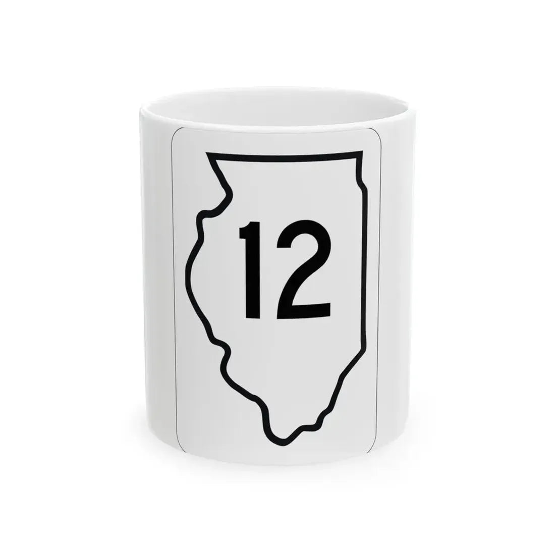 Illinois 12 1950 (Illinois) (Road Sign) White Coffee Mug 11oz - Go Mug Yourself