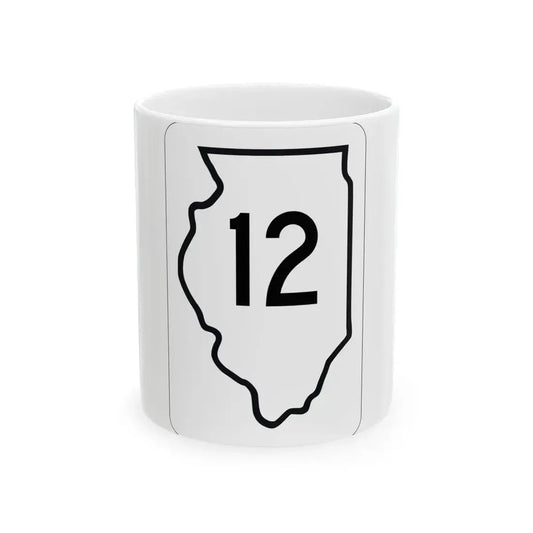 Illinois 12 1950 (Illinois) (Road Sign) White Coffee Mug 11oz - Go Mug Yourself