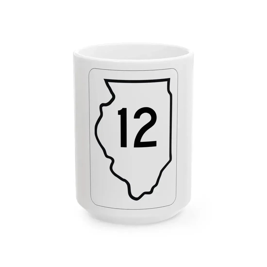 Illinois 12 1950 (Illinois) (Road Sign) White Coffee Mug 15oz - Go Mug Yourself