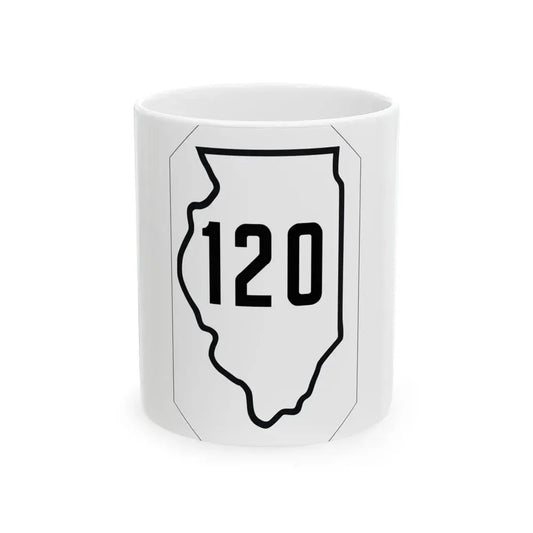 Illinois 120 1926 (Illinois) (Road Sign) White Coffee Mug 11oz - Go Mug Yourself