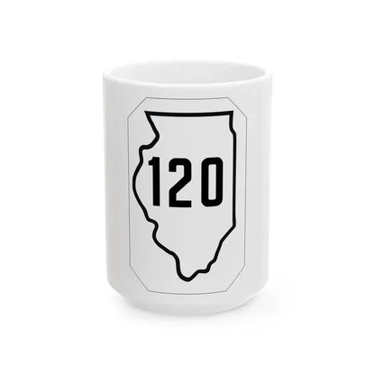 Illinois 120 1926 (Illinois) (Road Sign) White Coffee Mug 15oz - Go Mug Yourself