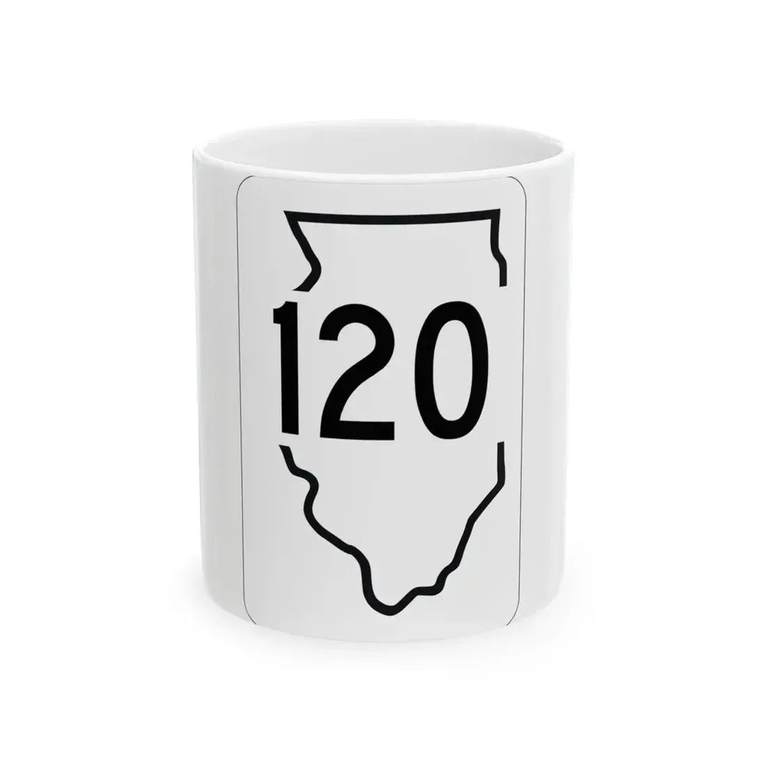 Illinois 120 1950 (Illinois) (Road Sign) White Coffee Mug 11oz - Go Mug Yourself