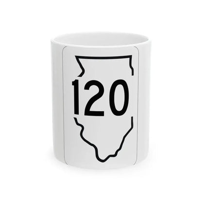 Illinois 120 1950 (Illinois) (Road Sign) White Coffee Mug 11oz - Go Mug Yourself