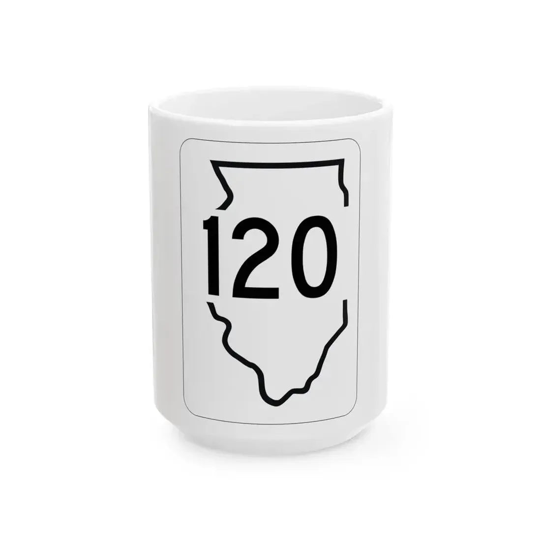 Illinois 120 1950 (Illinois) (Road Sign) White Coffee Mug 15oz - Go Mug Yourself