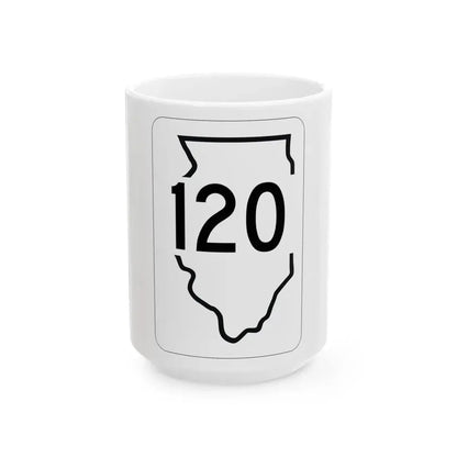 Illinois 120 1950 (Illinois) (Road Sign) White Coffee Mug 15oz - Go Mug Yourself