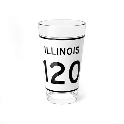 Illinois 120 (Illinois) (Road Sign) Pint Glass 16oz 16oz - Go Mug Yourself