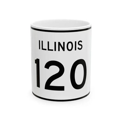 Illinois 120 (Illinois) (Road Sign) White Coffee Mug 11oz - Go Mug Yourself