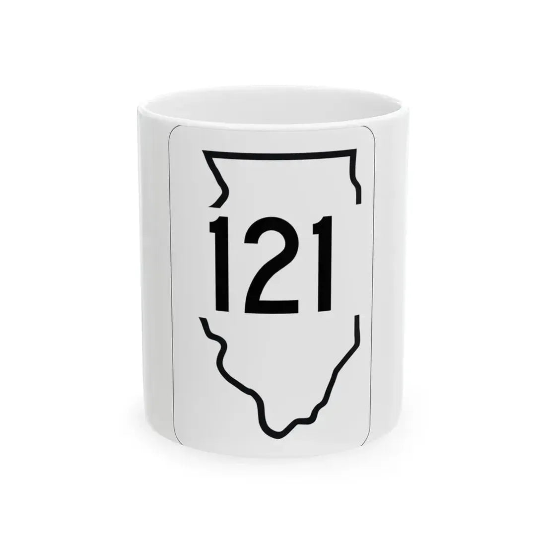 Illinois 121 1950 (Illinois) (Road Sign) White Coffee Mug 11oz - Go Mug Yourself