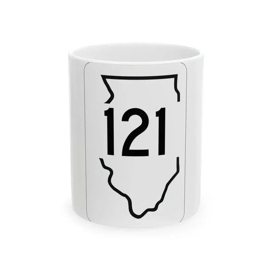 Illinois 121 1950 (Illinois) (Road Sign) White Coffee Mug 11oz - Go Mug Yourself
