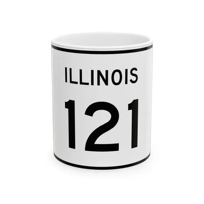 Illinois 121 (Illinois) (Road Sign) White Coffee Mug 11oz - Go Mug Yourself