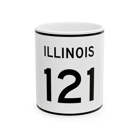 Illinois 121 (Illinois) (Road Sign) White Coffee Mug 11oz - Go Mug Yourself