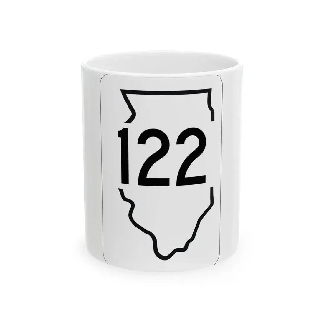Illinois 122 1950 (Illinois) (Road Sign) White Coffee Mug 11oz - Go Mug Yourself