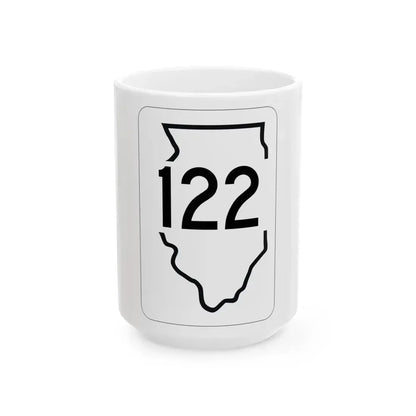 Illinois 122 1950 (Illinois) (Road Sign) White Coffee Mug 15oz - Go Mug Yourself