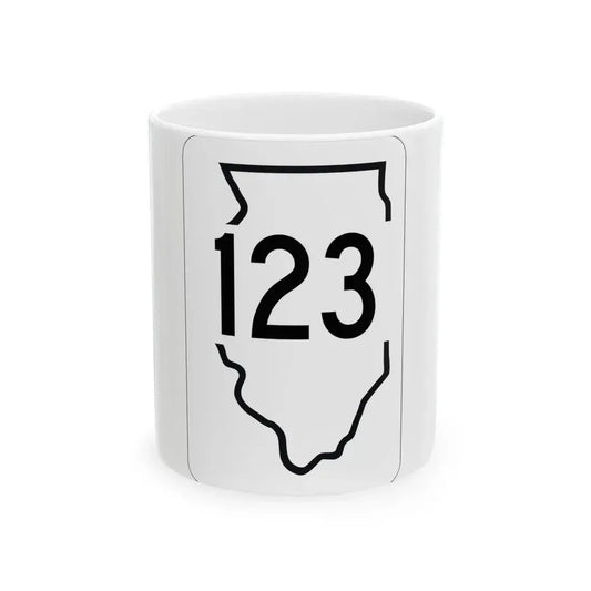 Illinois 123 1950 (Illinois) (Road Sign) White Coffee Mug 11oz - Go Mug Yourself