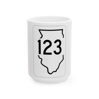 Illinois 123 1950 (Illinois) (Road Sign) White Coffee Mug 15oz - Go Mug Yourself