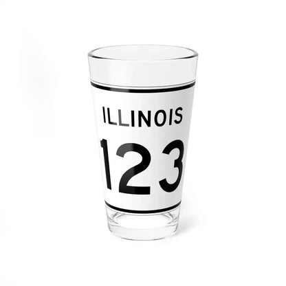 Illinois 123 (Illinois) (Road Sign) Pint Glass 16oz 16oz - Go Mug Yourself