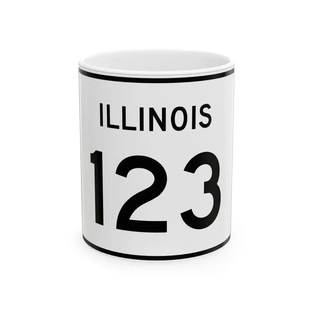 Illinois 123 (Illinois) (Road Sign) White Coffee Mug 11oz - Go Mug Yourself