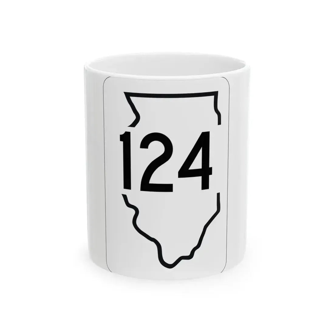Illinois 124 1950 (Illinois) (Road Sign) White Coffee Mug 11oz - Go Mug Yourself