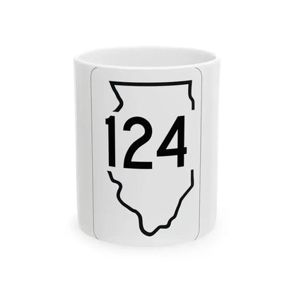 Illinois 124 1950 (Illinois) (Road Sign) White Coffee Mug 11oz - Go Mug Yourself