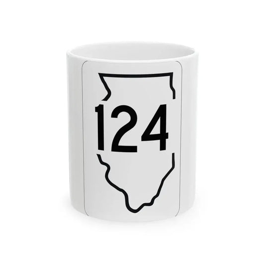 Illinois 124 1950 (Illinois) (Road Sign) White Coffee Mug 11oz - Go Mug Yourself