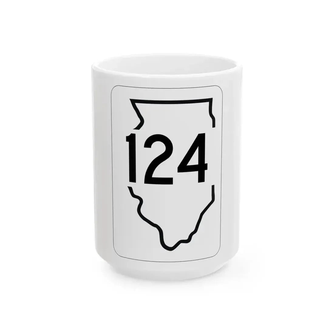 Illinois 124 1950 (Illinois) (Road Sign) White Coffee Mug 15oz - Go Mug Yourself