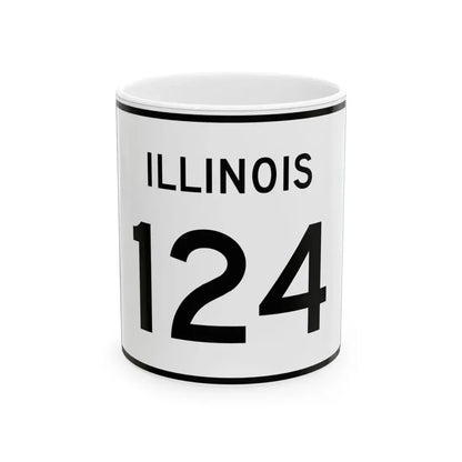 Illinois 124 (Illinois) (Road Sign) White Coffee Mug 11oz - Go Mug Yourself