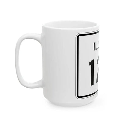 Illinois 124 (Illinois) (Road Sign) White Coffee Mug - Go Mug Yourself