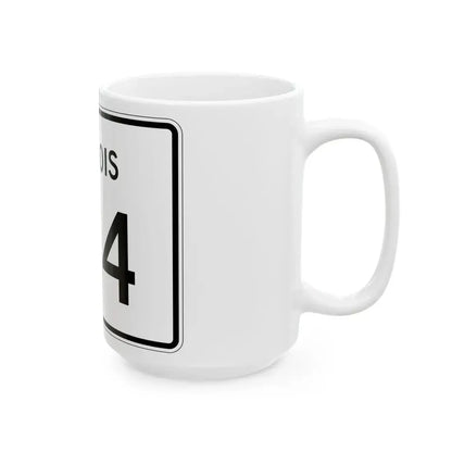 Illinois 124 (Illinois) (Road Sign) White Coffee Mug - Go Mug Yourself