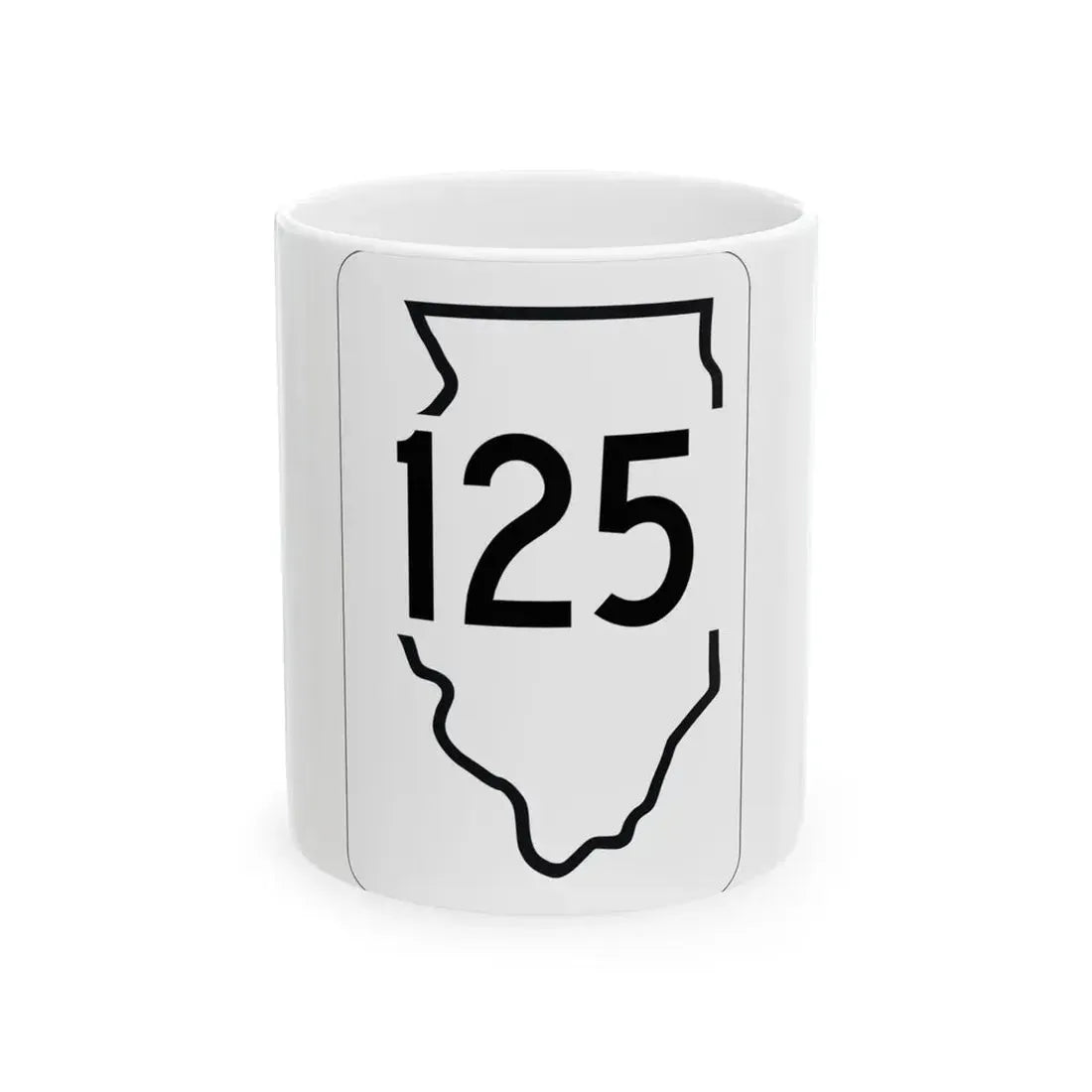 Illinois 125 1950 (Illinois) (Road Sign) White Coffee Mug 11oz - Go Mug Yourself