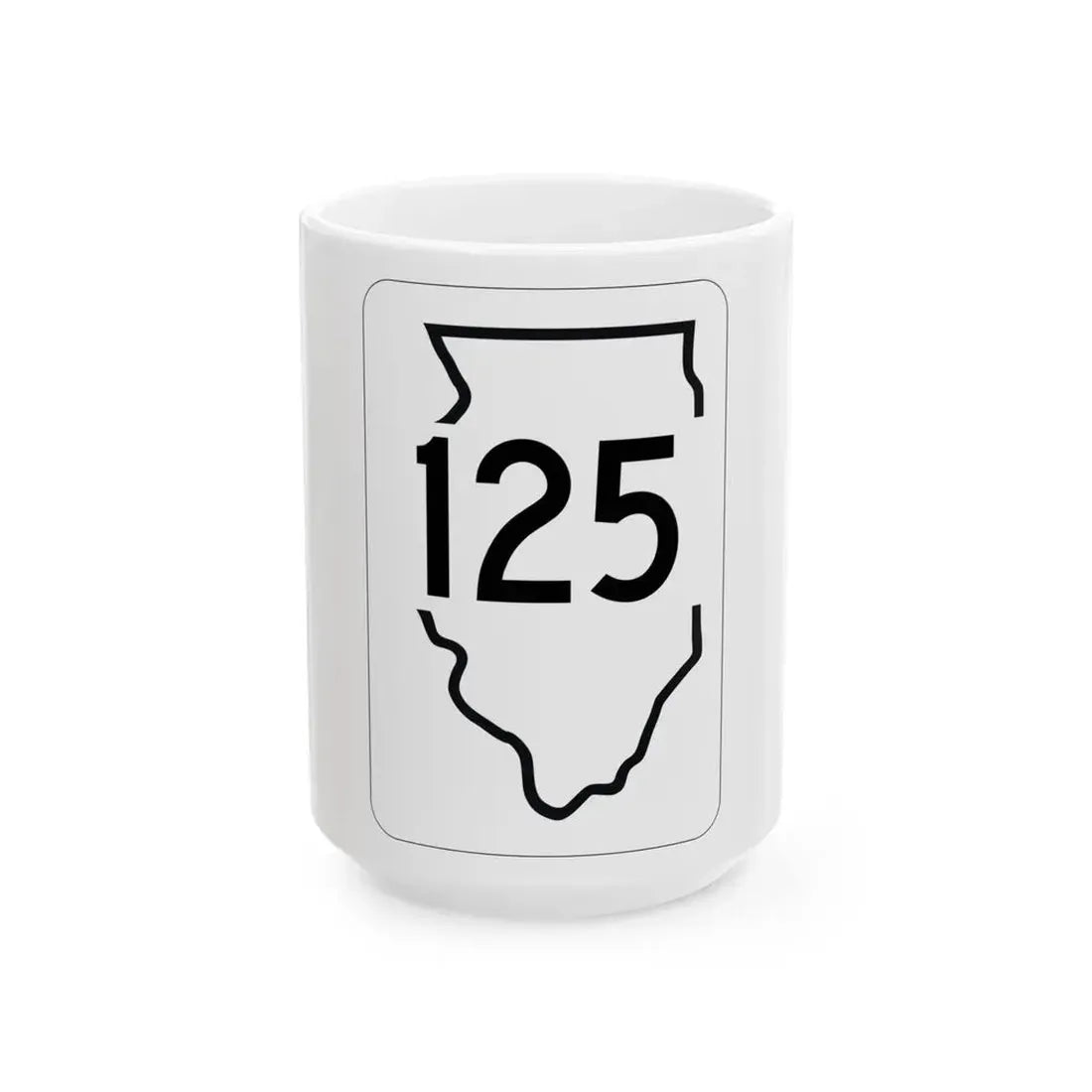 Illinois 125 1950 (Illinois) (Road Sign) White Coffee Mug 15oz - Go Mug Yourself