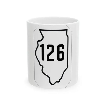 Illinois 126 1926 (Illinois) (Road Sign) White Coffee Mug 11oz - Go Mug Yourself