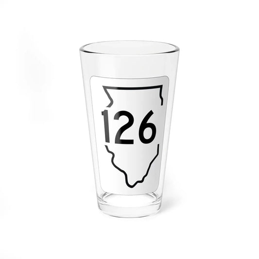 Illinois 126 1950 (Illinois) (Road Sign) Pint Glass 16oz 16oz - Go Mug Yourself