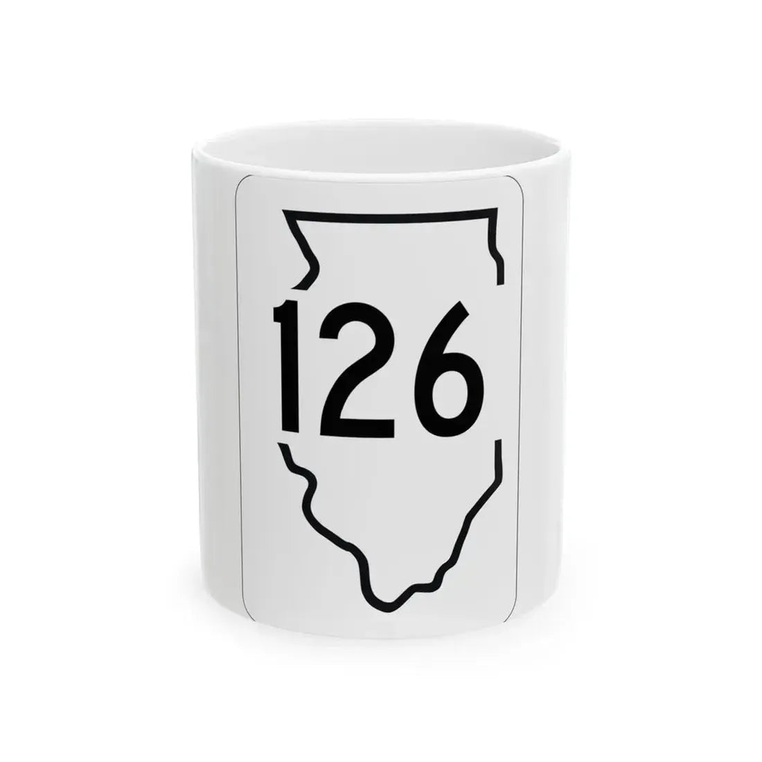 Illinois 126 1950 (Illinois) (Road Sign) White Coffee Mug 11oz - Go Mug Yourself