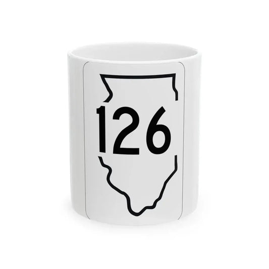 Illinois 126 1950 (Illinois) (Road Sign) White Coffee Mug 11oz - Go Mug Yourself