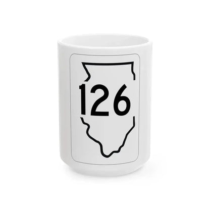 Illinois 126 1950 (Illinois) (Road Sign) White Coffee Mug 15oz - Go Mug Yourself