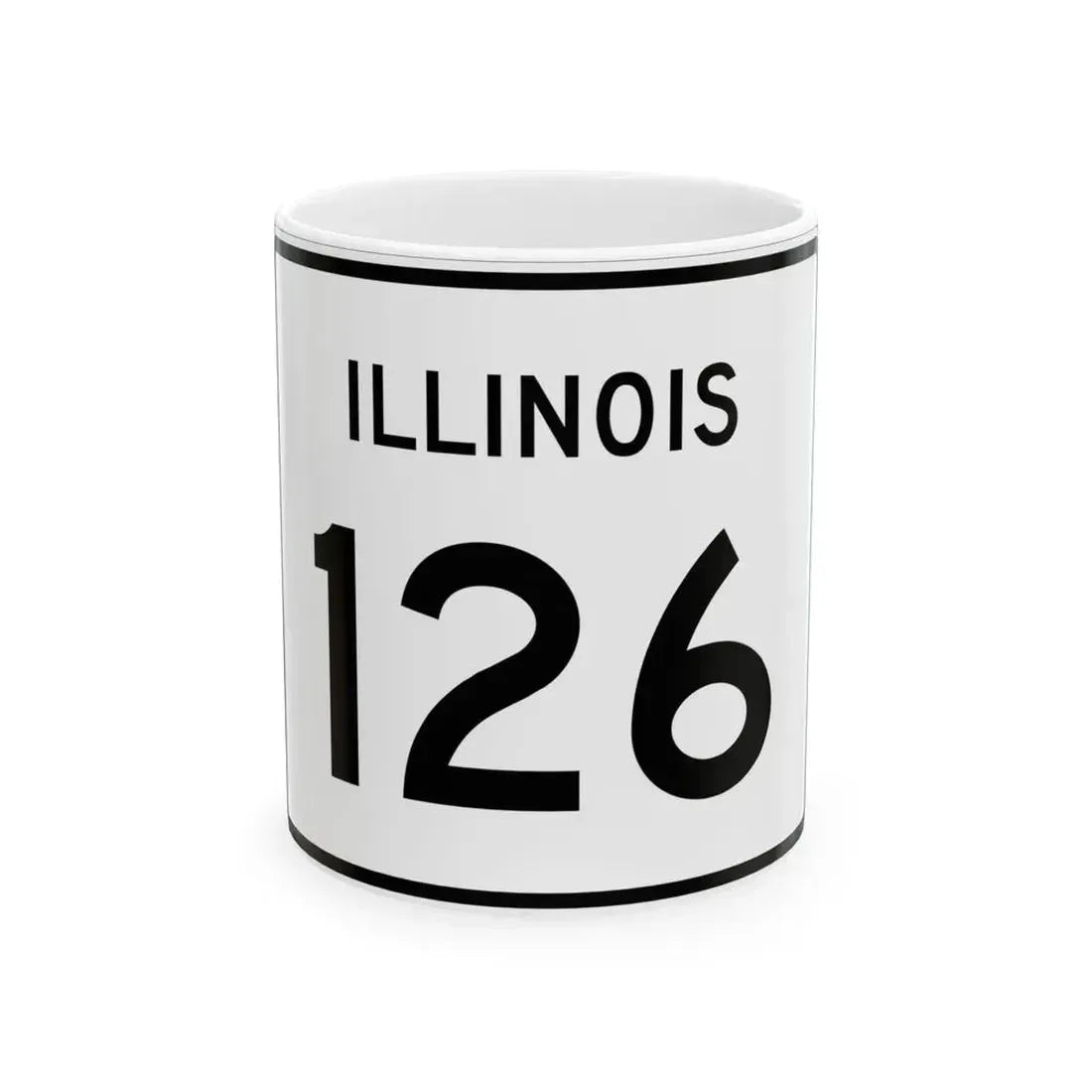 Illinois 126 (Illinois) (Road Sign) White Coffee Mug 11oz - Go Mug Yourself