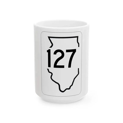 Illinois 127 1950 (Illinois) (Road Sign) White Coffee Mug 15oz - Go Mug Yourself