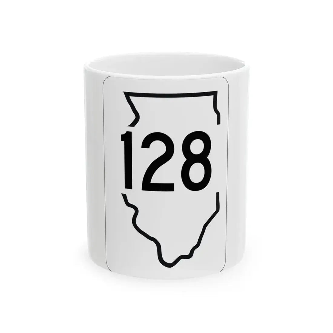 Illinois 128 1950 (Illinois) (Road Sign) White Coffee Mug 11oz - Go Mug Yourself
