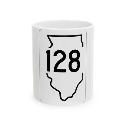 Illinois 128 1950 (Illinois) (Road Sign) White Coffee Mug 11oz - Go Mug Yourself