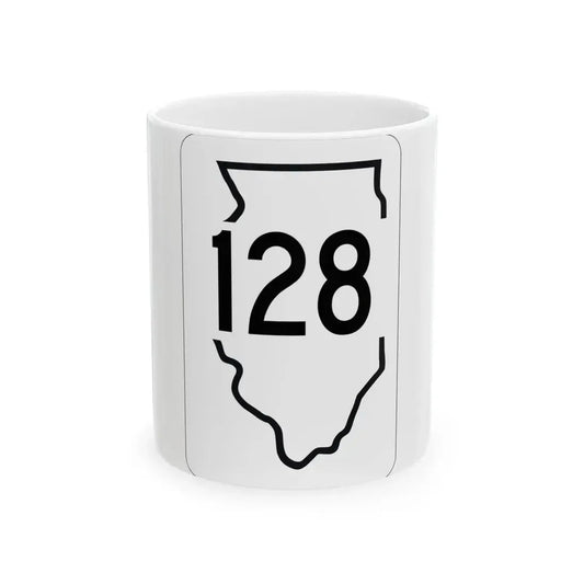 Illinois 128 1950 (Illinois) (Road Sign) White Coffee Mug 11oz - Go Mug Yourself