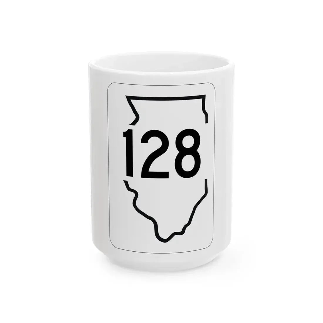 Illinois 128 1950 (Illinois) (Road Sign) White Coffee Mug 15oz - Go Mug Yourself