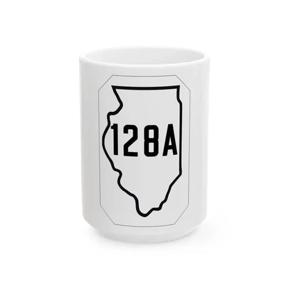 Illinois 128A 1926 (Illinois) (Road Sign) White Coffee Mug 15oz - Go Mug Yourself