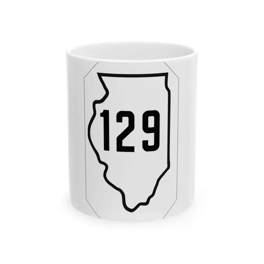 Illinois 129 1926 (Illinois) (Road Sign) White Coffee Mug 11oz - Go Mug Yourself