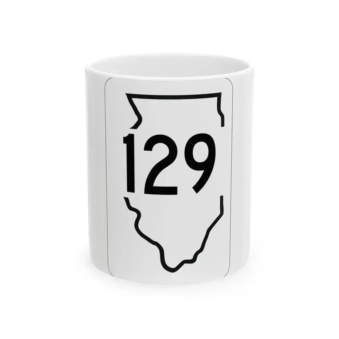 Illinois 129 1950 (Illinois) (Road Sign) White Coffee Mug 11oz - Go Mug Yourself
